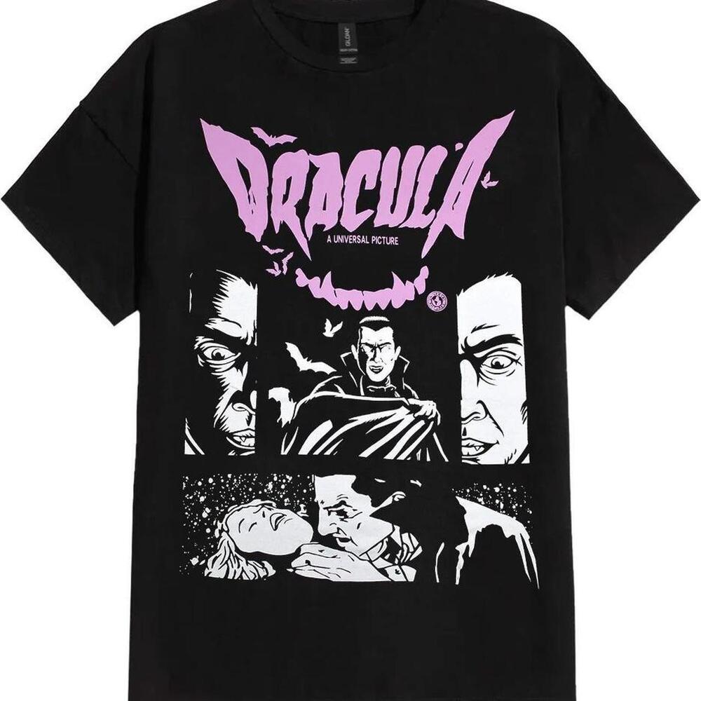 Black And Purple Dracula Graphic Tee